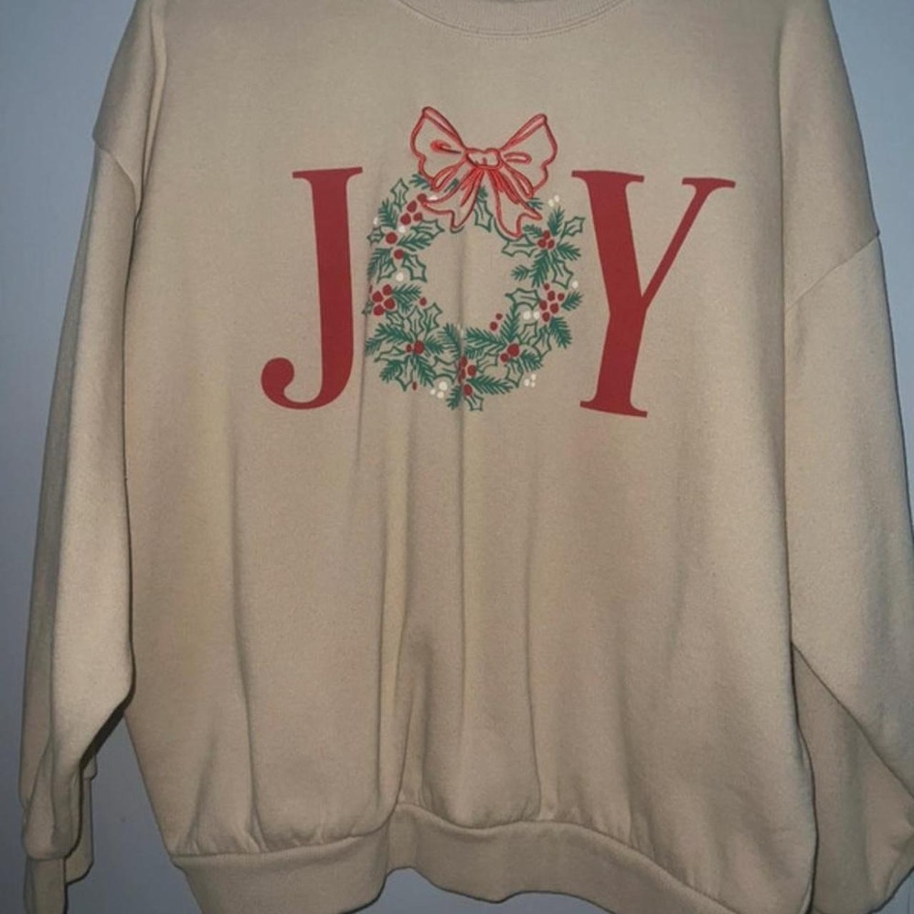 State of Mine tan Christmas sweatshirt Size L